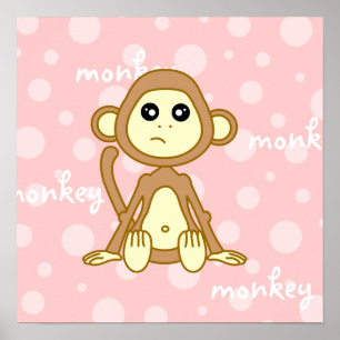 Cartaz / Impressão de Macaco Bebê Fofo Arte para P