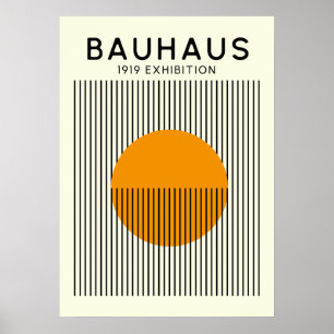 Cartaz Linhas Sol Bauhaus Impressão Meados do Sécu