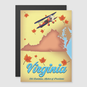 cartaz retro de viagem mapa do estado da Virgínia