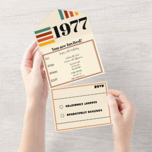 Cartaz Retro Vintage 1977 Aniversário de 50 anos P