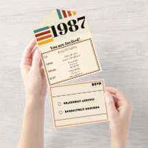 Cartaz Retro Vintage 1987 40º Aniversário Preto