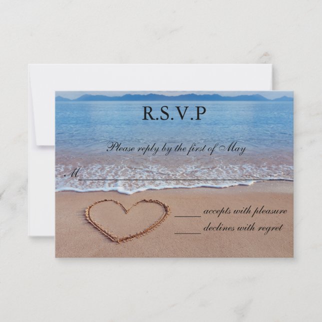 Cartaz RSVP de Casamento de praia em Shore (Frente)