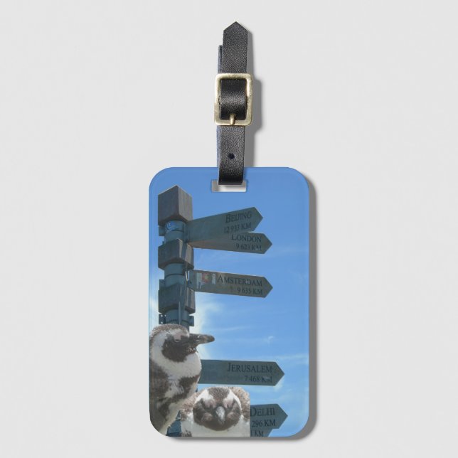 Cartaz sul-africano + Etiqueta de bagagem de pingu (Frente Vertical)