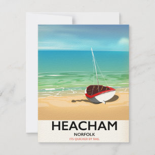 Cartaz vintage da costa de Heacham Norfolk