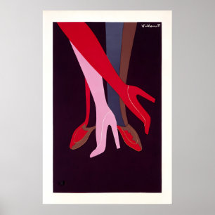 Cartaz Vintage de Sapatos Bally – Impressão de Mod