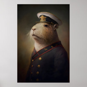 Cartaz Vintage do Marinheiro Capivara, Impressão d