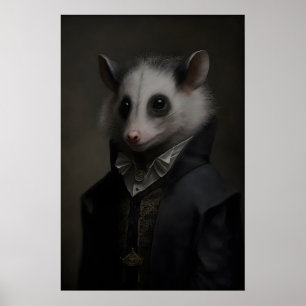Cartaz Vintage Possum Gótico, Impressão de Arte de