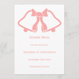 Cartazes E Fita De Menus De Casamento Rosa