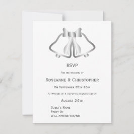 Cartazes E Fita RSVP De Casamento De Prata