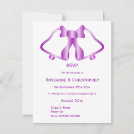 Cartazes RSVP De Casamento Roxo E Fita