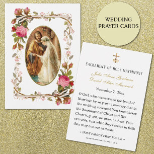 Carteira Católica de Oração de Casamento de Rosas