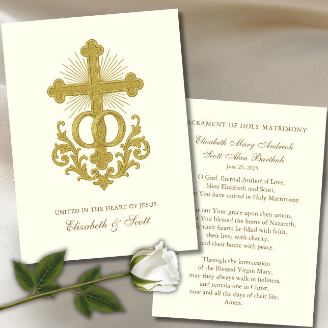 Carteira Católica de Oração de Casamento Dourada (Criador carregado)