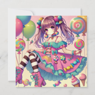 Carteira de aniversário da Anime Girl Candy