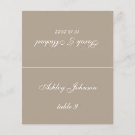 Carteira de Casamento Simples Taupe Nome do Convid