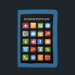 Carteira de crianças personalizadas com ícones col<br><div class="desc">Carteira de crianças personalizadas com ícones coloridos de aplicativos. Design de tela do smartphone / ipad computer. Boa ideia de presente para rapazes e raparigas.</div>