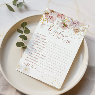 Carteira de jardim floral desejos de cartão de beb