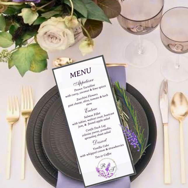 Carteira de Menu Casamento de Paresteria Roxa (Criador carregado)