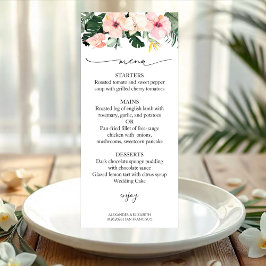 Carteira de Menu Casamento Palm Deixa Hibiscus Tro