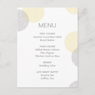 Carteira de Menu de Casamento do Círculo com Estil