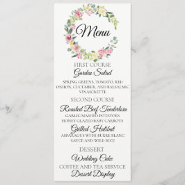 Carteira de Menu Pastel Floral Wreath