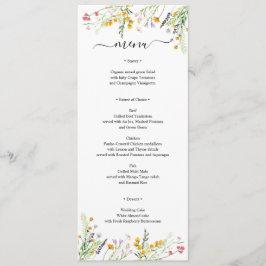 Carteira Menu elegante, Flores selvagens, monogram
