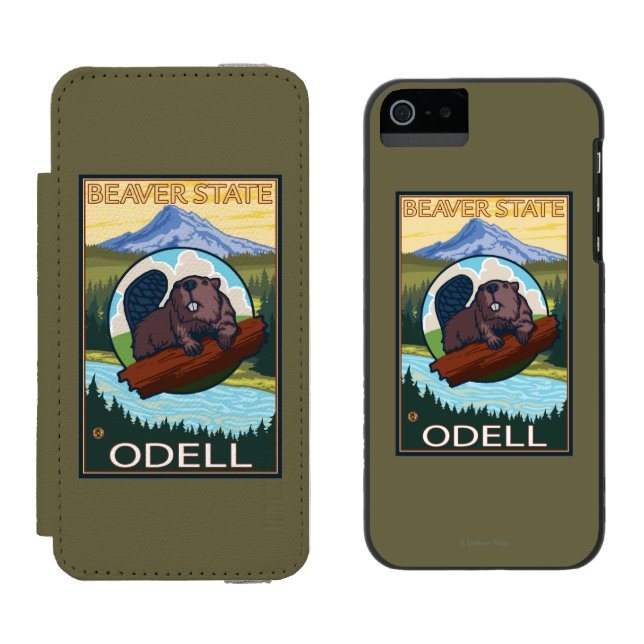 Carteira Para iPhone, Incipio Castor & capa do Mt. - Odell, Oregon (Lado a lado)
