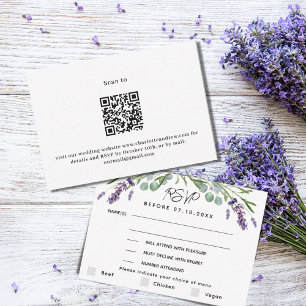 Carteira RSVP de resposta QR do menu de casamento