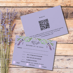 Carteira RSVP de resposta QR do menu de casamento