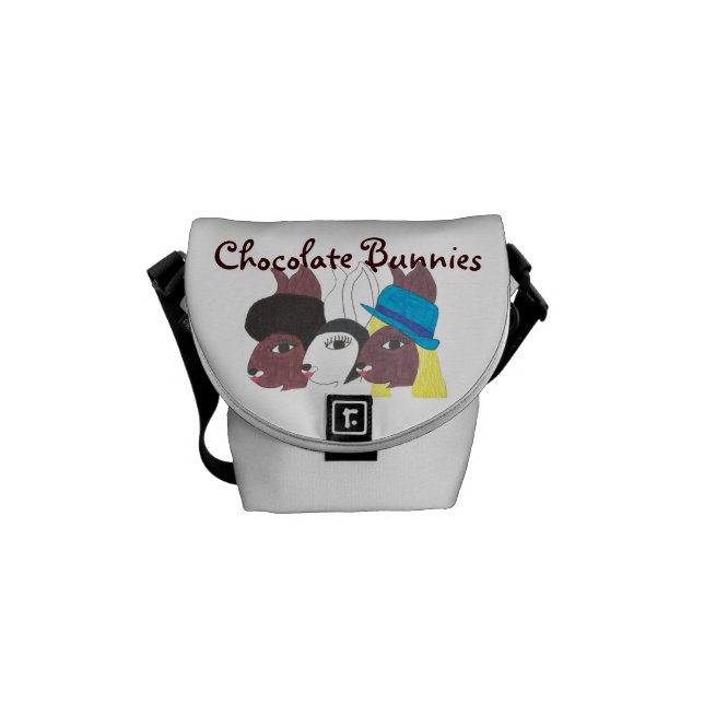 Carteiro Bolsa mensageiro chique de CBunnies w do trio do (Frente)