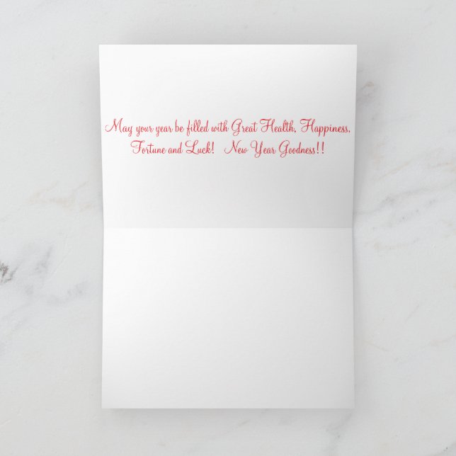 cartões 5x7. Feliz Ano Novo Chinês. Panda/ (Interior)