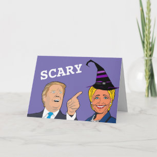 CARTÕES ASSUSTADORES DE HALLOWEEN HILLARY E TRUMP