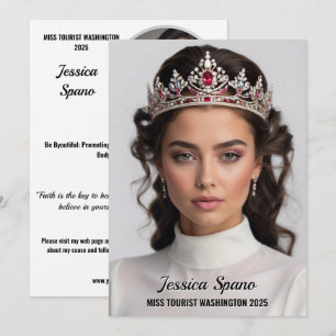 Cartões Autografados de Pageant Minimalistas - Tex