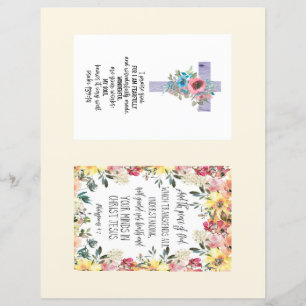 Cartões bíblicos 4x6 em folha de papel