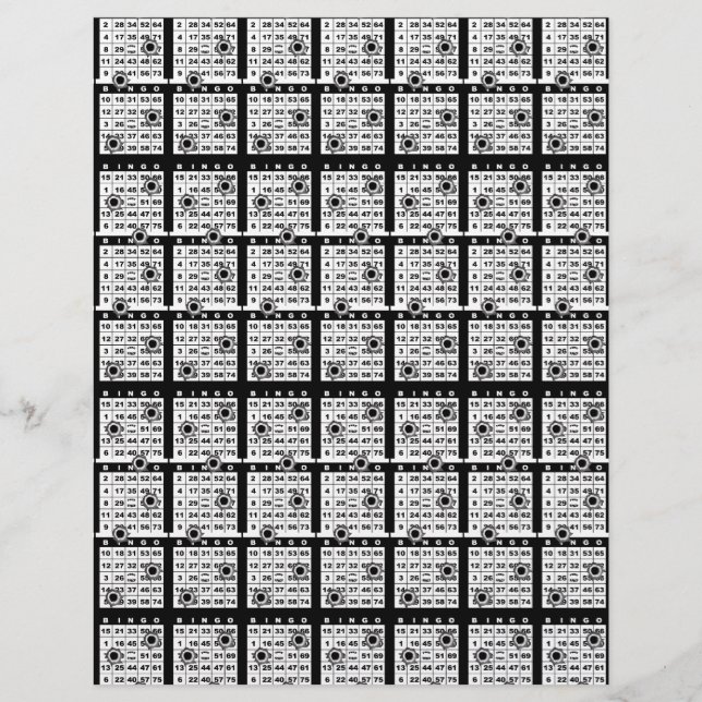 Cartões Bingo Pretos (Frente)