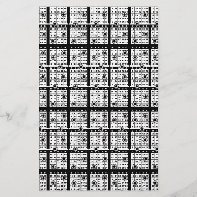 Cartões Bingo Pretos (Frente)