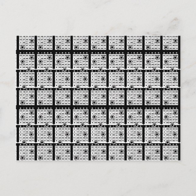 Cartões Bingo Pretos (Frente)