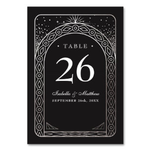 Cartões celestiais do número da mesa do casament