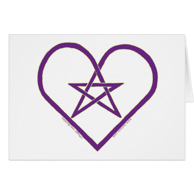 Cartões celtas do design do coração do Pentacle (Frente Horizontal)