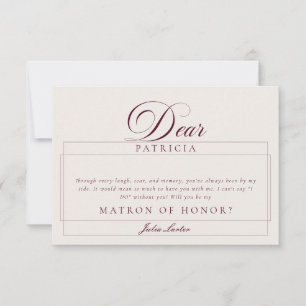 Cartões Clássicos Marfim Burgundy Matron de Honra