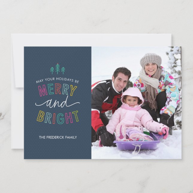 Cartões com fotos alegres e brilhantes do feriado (Frente)