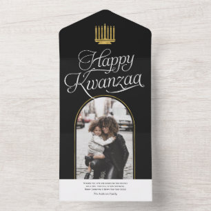 cartões com fotos da família Happy Kwanzaa, eleg
