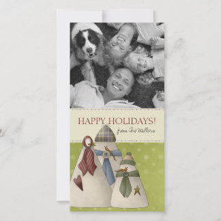 Cartões com fotos da Família Snowman de Natal