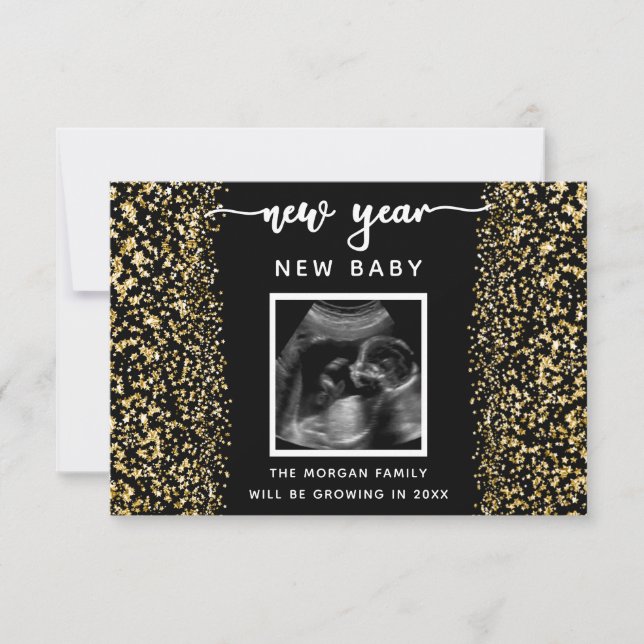 Cartões com fotos de Anúncio de Gravidez de Ano No (Frente)