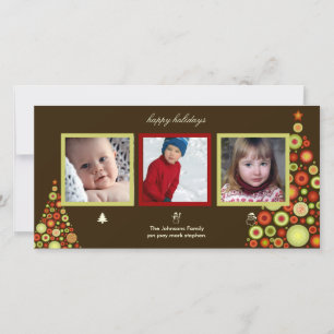 cartões com fotos de árvores de Natal, boneco de