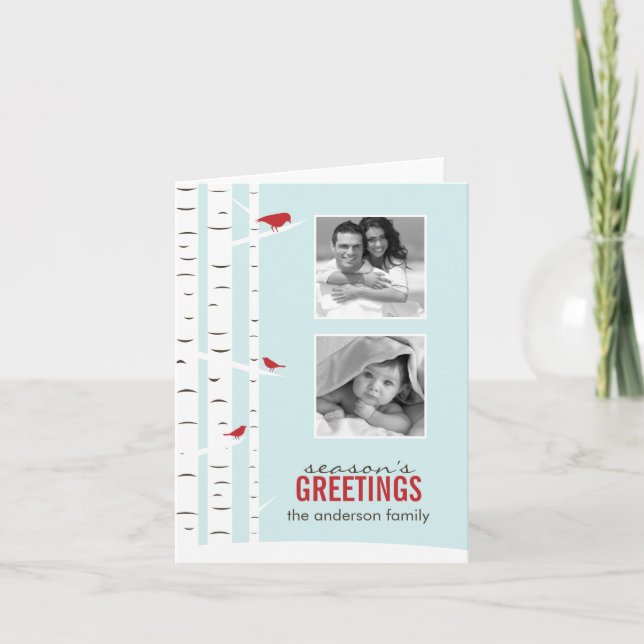 Cartões com fotos de Férias das Árvores de Pássaro (Frente)