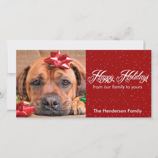 Cartões com fotos de Férias de Neve e Faíscas (Frente)