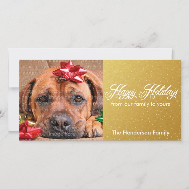 Cartões com fotos de Férias de Neve e Faíscas (Frente)