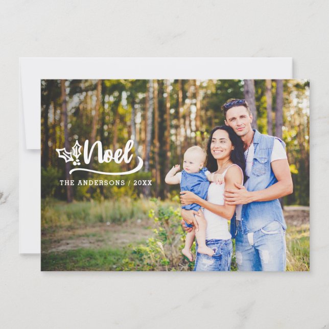 cartões com fotos de férias modernos com fotos noe (Frente)