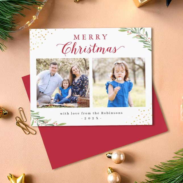 Cartões com fotos de Folhagem 2 de Natal Merry (Criador carregado)