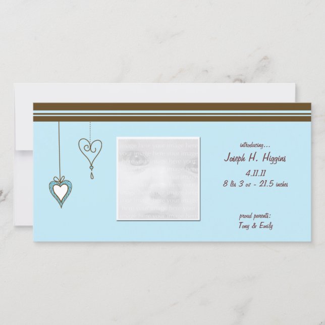 Cartões com fotos de lançamento do Blue Heart Baby (Frente)